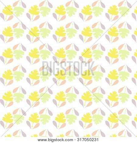 Seamless Pattern With Leafs, Autumn Leaf Background. Rasterized Copy