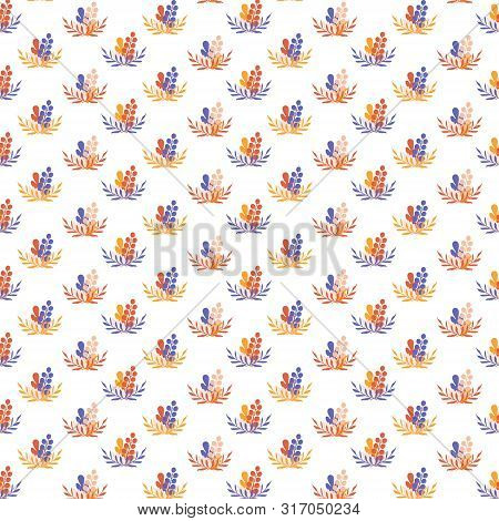 Seamless Pattern With Leafs, Autumn Leaf Background. Rasterized Copy