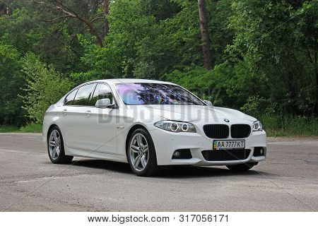 Kiev, Ukraine. May 17, 2014. Bmw 520 Tdi (f10) M Sport On The Road