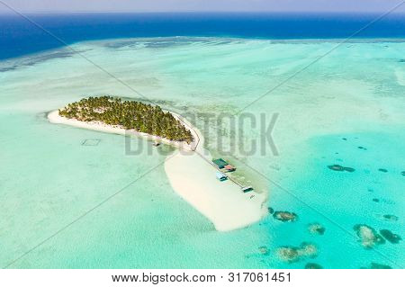 Tropical Island Surrounded By Beautiful Lagoons. Onok Island Balabac, Philippines. Rest On A Tropica