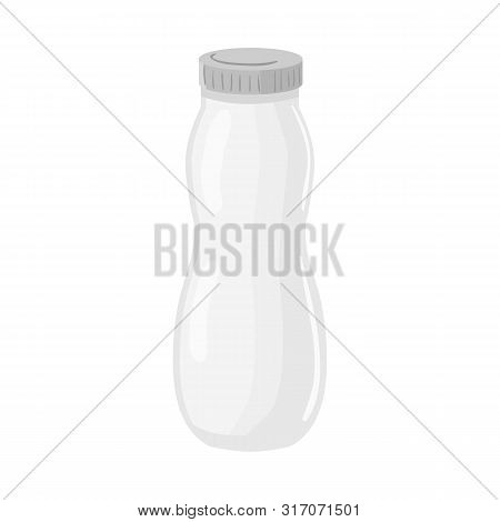 Vector Design Of Bottle And Milk Icon. Set Of Bottle And Plastic Vector Icon For Stock.
