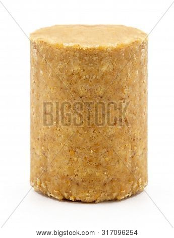 Sweet Brazilian Peanut Called Paçoca, In White Background And Space For Text, Copy Text, Sweet Typic