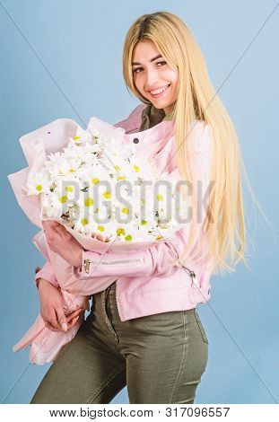 Chamomile Symbol Of Innocence And Tenderness. Birthday Mothers Day 8 March Or Any Other Occasion For