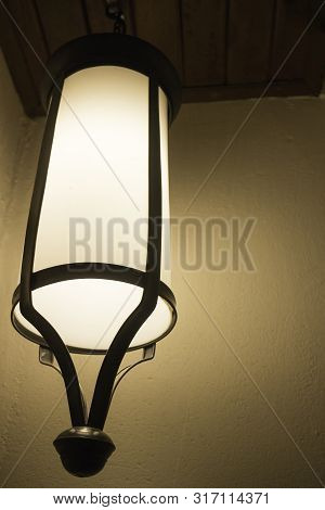 Vintage Hanging Lamps Decorated On Room Ceiling, Stock Photo