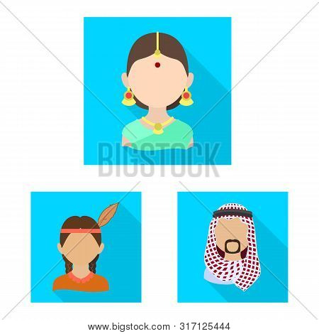 Isolated Object Of Nation And Race Symbol. Set Of Nation And User Vector Icon For Stock.