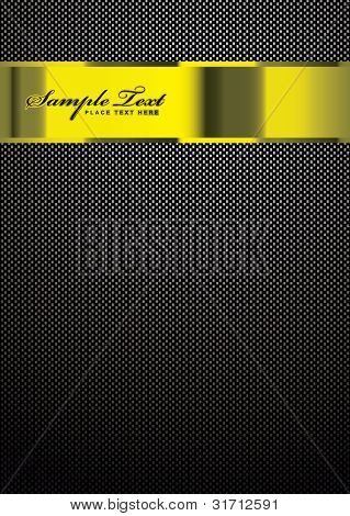 Fond en fibre de carbone avec bannière or pour modèle de travailler