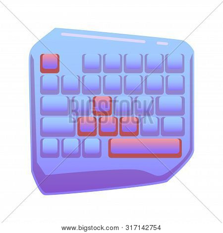 One Hand Gaming Keyboard, Gaming Keypad, Mini Gaming Keyboard On Isolated Background, Bright Flat Ic