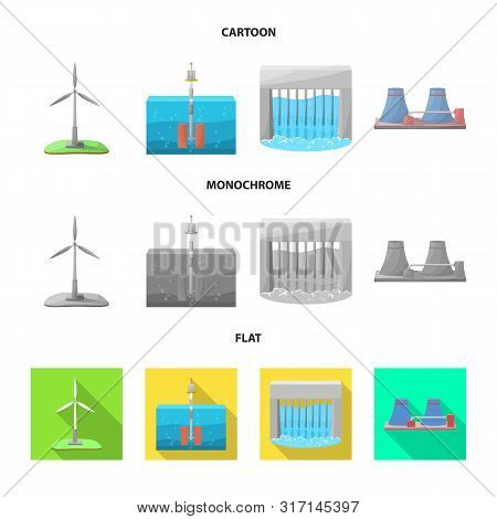 Isolated Object Of Source And Environment Logo. Collection Of Source And Bio Stock Vector Illustrati