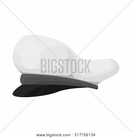 Vector Illustration Of Cap And Marine Sign. Set Of Cap And Captain Vector Icon For Stock.
