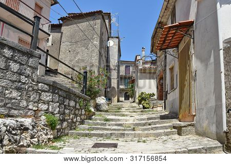 Stairway Between The Houses Of An Italian Medieval Village