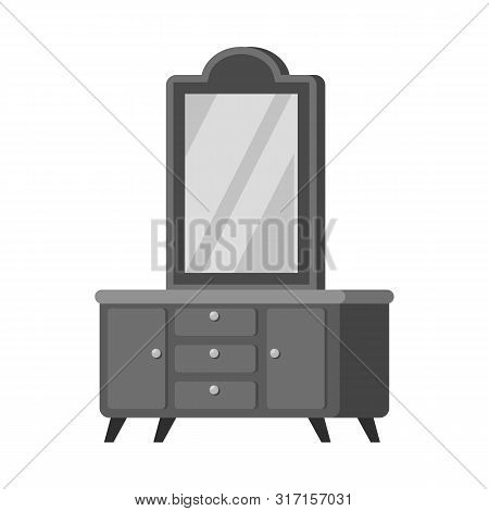 Vector Illustration Of Console And Mirror Logo. Collection Of Console And Table Stock Symbol For Web