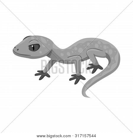 Isolated Object Of Lizard And Gray Icon. Set Of Lizard And Dragon Vector Icon For Stock.