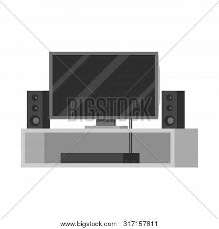 Vector Design Of Theater And Home Logo. Set Of Theater And Audio Stock Symbol For Web.