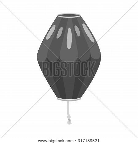 Vector Illustration Of Lantern And Red Sign. Set Of Lantern And Happy Vector Icon For Stock.