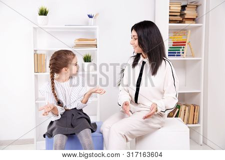 Children Psyhology Concept. Session Of Psychologist Treatment.