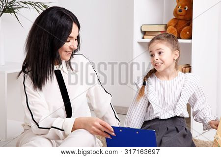 Children Psyhology Concept. Session Of Psychologist Treatment.