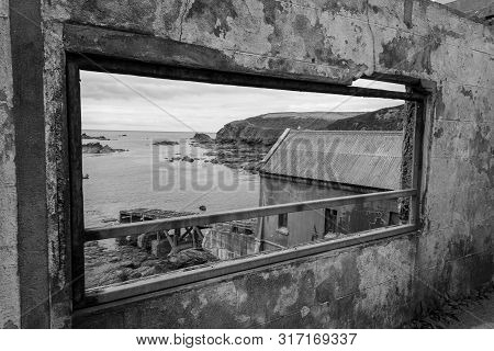 Black And White Photo Of The Old Lifeboat Station At The Lizard In Cornwall