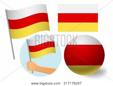 South Ossetia Flag Icon Set. National Flag Of South Ossetia Vector Illustration