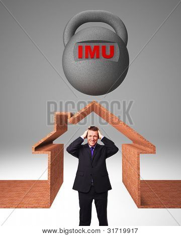 stressato uomo e casa 3d