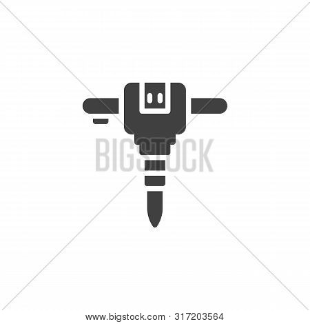 Jackhammer Vector Icon. Filled Flat Sign For Mobile Concept And Web Design. Hydraulic Breaker Glyph 