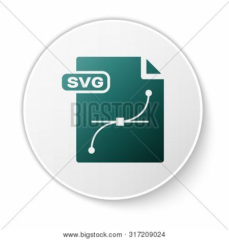 Green Svg File Document. Download Svg Button Icon Isolated On White Background. Svg File Symbol. Whi