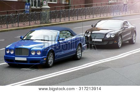Kiev, Ukraine. June 17, 2010. Supercar Combo. Bentley Azure & Bentley Continental Gt.