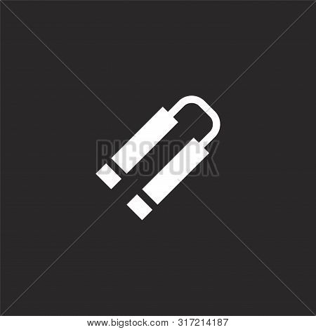 Nunchaku Icon. Nunchaku Icon Vector Flat Illustration For Graphic And Web Design Isolated On Black B