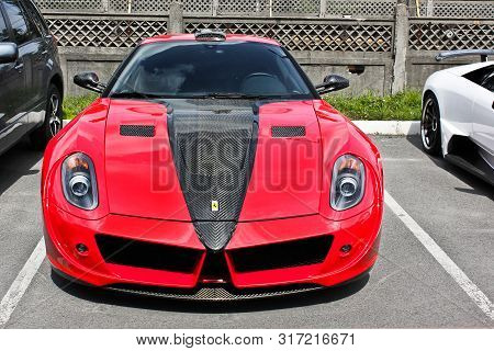 Kiev, Ukraine; April 11, 2016. Ferrari 599 Gtb Fiorano Stallone Mansory In The City