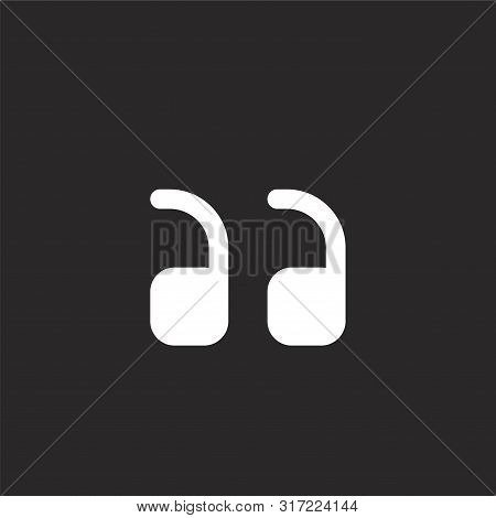 Quote Icon. Quote Icon Vector Flat Illustration For Graphic And Web Design Isolated On Black Backgro