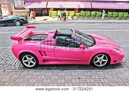 Kiev, Ukraine; April 18, 2015. Ferrari Modena F360 Spider Sbarro Gt8