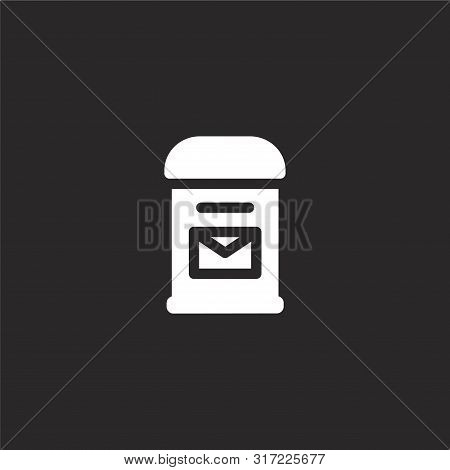 Mailbox Icon. Mailbox Icon Vector Flat Illustration For Graphic And Web Design Isolated On Black Bac