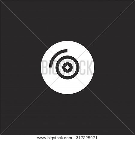Vynil Icon. Vynil Icon Vector Flat Illustration For Graphic And Web Design Isolated On Black Backgro