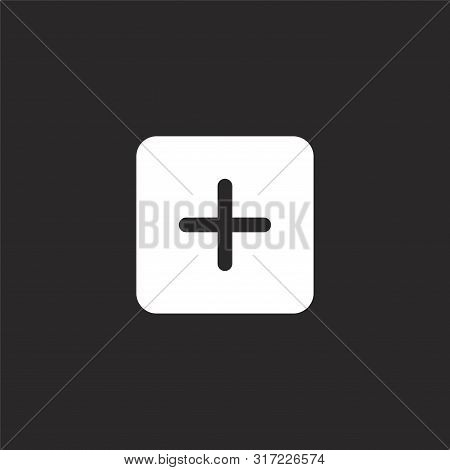 Plus Icon. Plus Icon Vector Flat Illustration For Graphic And Web Design Isolated On Black Backgroun