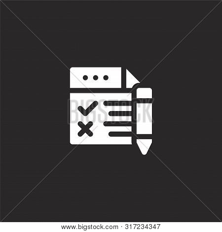 Learning Icon. Learning Icon Vector Flat Illustration For Graphic And Web Design Isolated On Black B