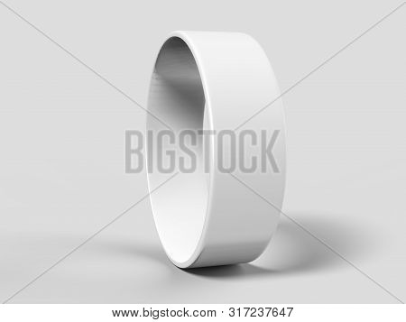 Blank Silicone Wristband, Rubber Bracelet Or Party Favor For Mockup Design. 3d Illustration.