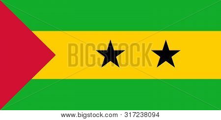 Vector Flag Of Sao Tome And Principe. Eps 10 Vector Illustration. Sao Tome