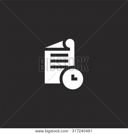 Drafts Icon. Drafts Icon Vector Flat Illustration For Graphic And Web Design Isolated On Black Backg