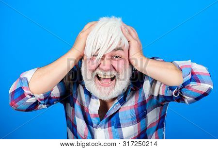 Barber And Hairdresser. Male Fashion. Health Care. Happy Old Granpa. Grandfather On Retirement. Seni