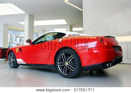 Kiev, Ukraine, July 13, 2015. Ferrari 599 Alonso Edition 60f1 In The City
