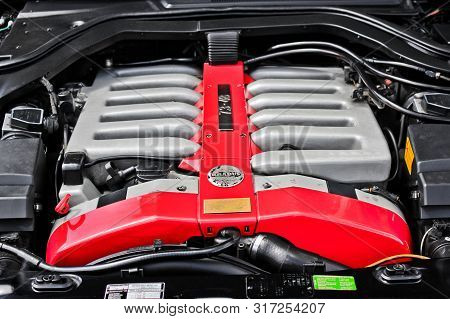 Kiev, Ukraine; April 10, 2014. Engine Mercedes. Mercedes-benz S-class 7.3 Brabus