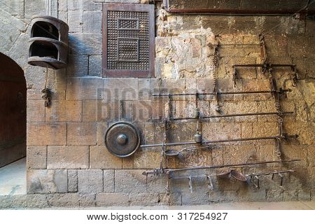 Cairo, Egypt- March 14 2015: Old Copper Scale Located At The Courtyard Of Bayt El Kredlea, Also Know