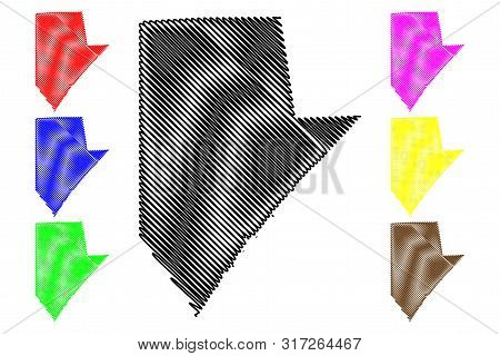 Lower Juba Region (federal Republic Of Somalia, Horn Of Africa) Map Vector Illustration, Scribble Sk