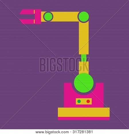 Lathe Machine Icon. Flat Illustration Of Lathe Machine Vector Icon For Web On White Background