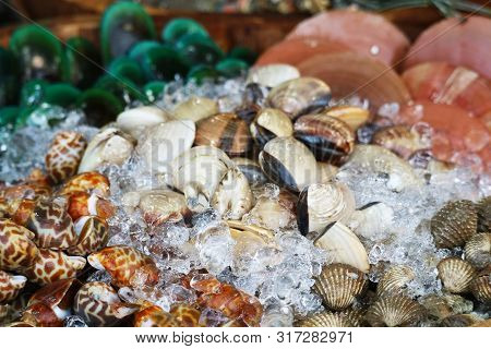 Seafood Beside The Road, Or Street Food Can Be Seen In Thailand And Tourist Attractions