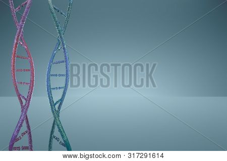 3d Model Dna. 3d Render Heredity. 3d Image Dnk Molecule.