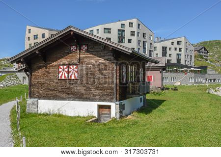 Mountain Village Of Melchsee-frutt In The Swiss Alps