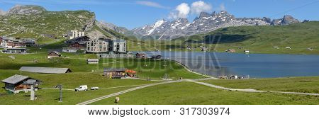 Mountain Village Of Melchsee-frutt In The Swiss Alps