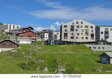 Mountain Village Of Melchsee-frutt In The Swiss Alps