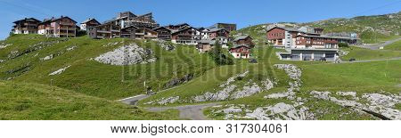 Mountain Village Of Melchsee-frutt In The Swiss Alps