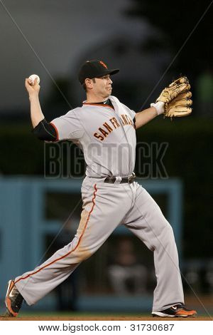 LOS ANGELES - 19. května: San Francisco Giants 2B Freddy Sanchez #21 během hry MLB 19. května 2011 